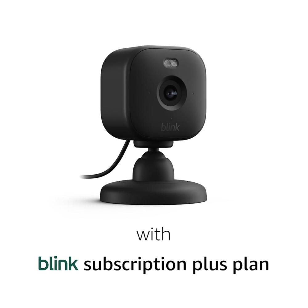 imageBlink Mini 2 with 1Year Plus Subscription 2 Cameras White  Plugin smart security camera HD night view in color builtin spotlight motion detection Works with AlexaBlack