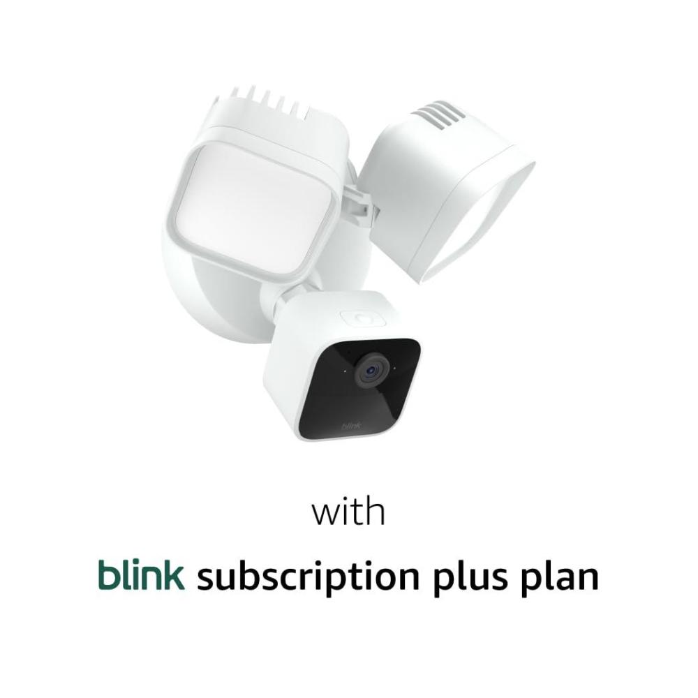 imageBlink Wired Floodlight Camera With 1Year Subscription  Smart security camera 2600 lumens HD live view person detection builtin siren Works with Alexa  BlackWhite