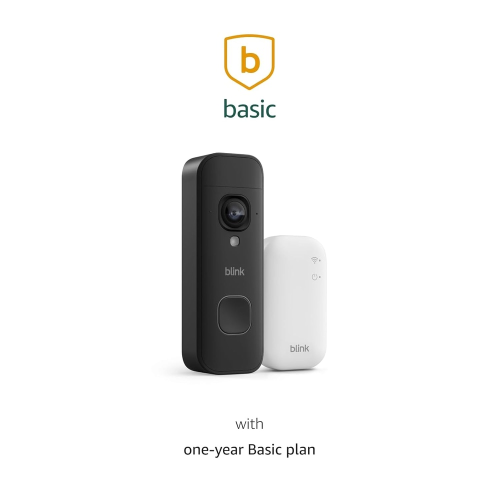 image:imageBlink Video Doorbell 2K newest model with1Year Basic plan Headtotoe HD view twoyear battery life and simple setup Sync Module Core included System Black