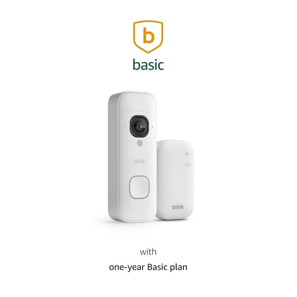image:imageBlink Video Doorbell 2K newest model with1Year Basic plan Headtotoe HD view twoyear battery life and simple setup Sync Module Core included System White