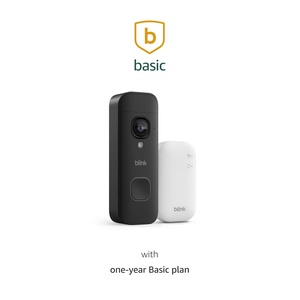 Blink Video Doorbell 2K+ (newest model) with1-Year Basic plan– Head-to-toe HD view, two-year battery life, and simple setup. Sync Module Core included – System (Black)