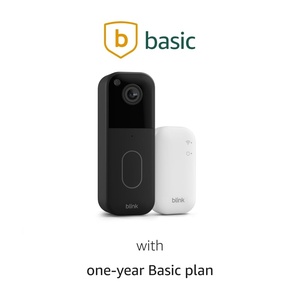 Blink Video Doorbell with1-Year Basic plan– Head-to-toe HD view, two-year battery life, and simple setup. Sync Module Core included – System (Black)