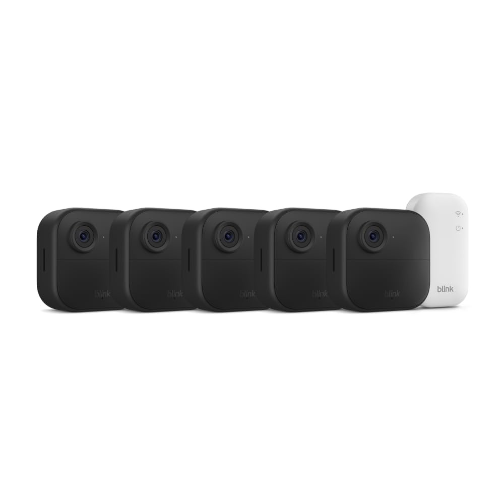 image:imageBlink Outdoor 4 and Battery Doorbell 2K newest model Twoyear battery 1080p cameras and 2K battery doorbell Sync Module Core included 5 Cameras Doorbell BlackSave with Plus plan