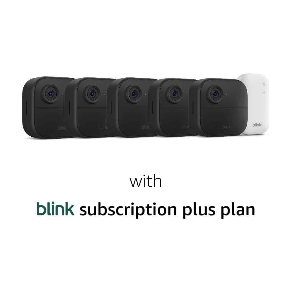 image:imageBlink Outdoor 4 and Battery Doorbell 2K newest model Twoyear battery 1080p cameras and 2K battery doorbell Sync Module Core included 5 Cameras Doorbell BlackSave with Plus plan