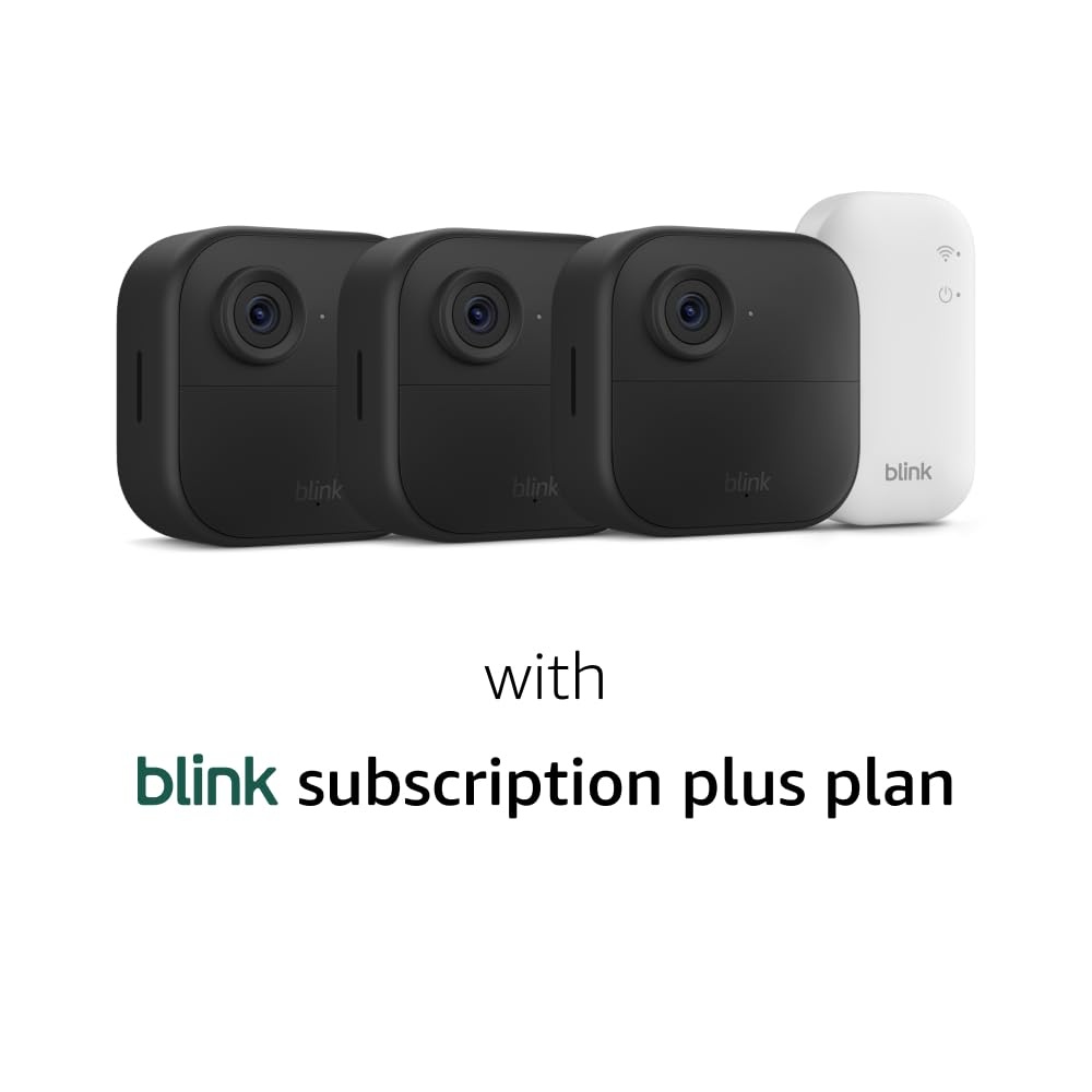 image:imageBlink Outdoor 4 and Battery Doorbell 2K newest model Twoyear battery 1080p cameras and 2K battery doorbell Sync Module Core included 5 Cameras Doorbell BlackSave with Plus plan